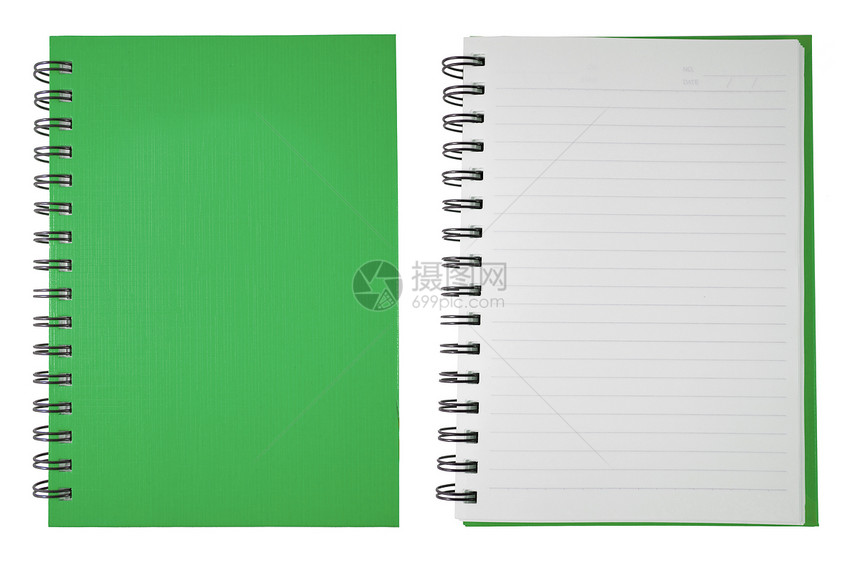 绿色空白笔记本簿图片