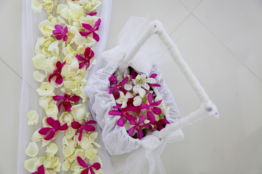 婚礼花展示热带花束情调宗教仪式派对花朵人行道篮子图片