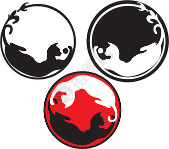 设计要素圆圈红色元素动物装饰品宠物黑色背景图片
