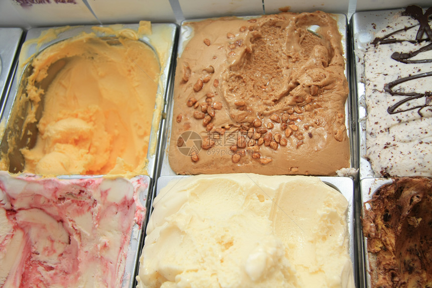 冰淇淋糖浆奶油状牛奶融化味道奶油食物甜点服务零售勺子图片
