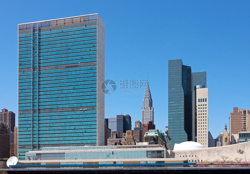 有联合国大厦的纽约图片