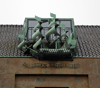 船只雕塑 荷兰海牙背景图片