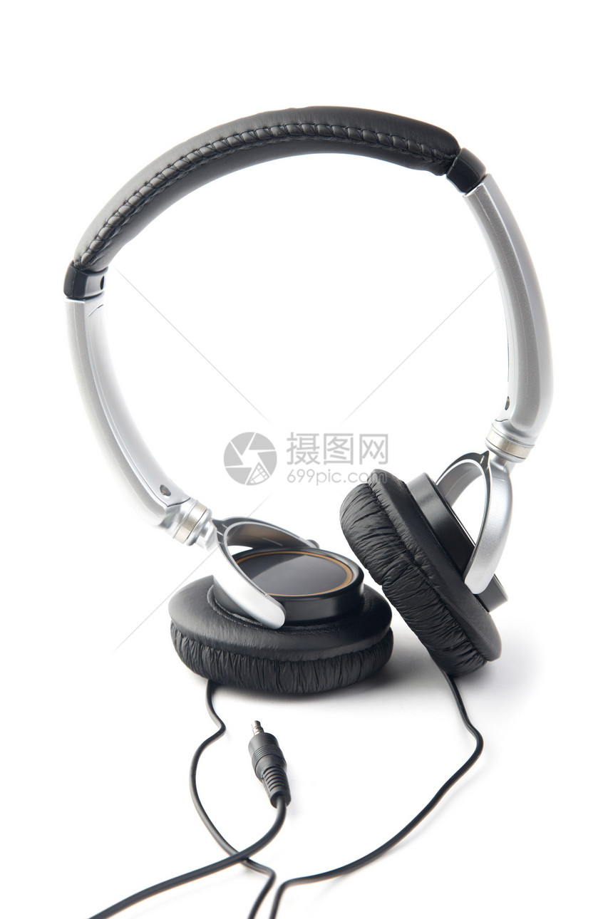 银黑耳机工具立体声技术电子产品电话音乐体积塑料图片