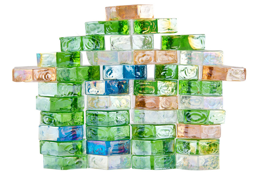 玻璃石 玻璃瓷砖 彩色玻璃砖立方体石头冻结绿色白色正方形图片