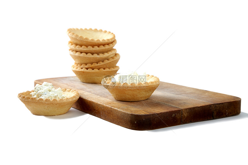 孤立带软起司奶酪的塔特列小吃水果糕点圆圈工作室文化蛋糕盘子圆形面团图片