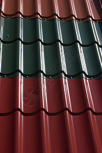 各种屋顶瓷砖贮存平铺红色仓库房子建造建筑构造鳞片状材料背景图片