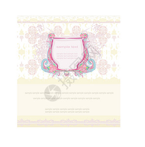 优雅的婚礼邀请卡问候语插图绘画织物奢华框架玫瑰财富纺织品标签背景图片
