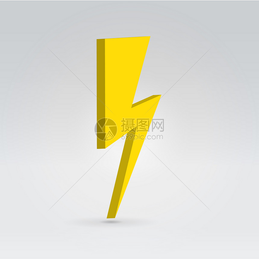 闪电符号卡通片力量插图活力天气速度黄色图片