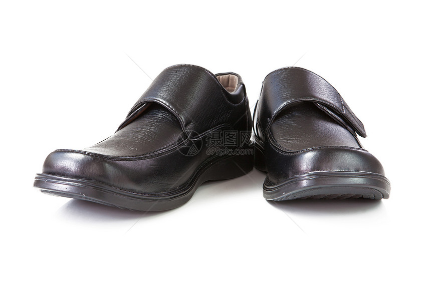 孤立的黑鞋管理人员男性男人裙子皮革奢华鞋带成人商业鞋类图片