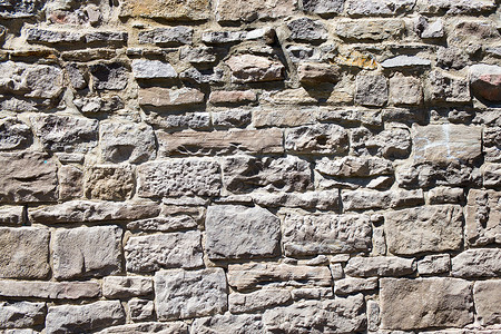 旧墙壁背景水平城墙砂浆防御灰色水泥石头积木城市背景图片