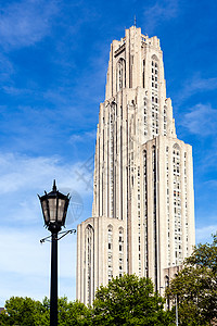 匹兹堡学习大教堂建筑联邦石头灯柱大学建筑物校园装饰品建筑学城市背景