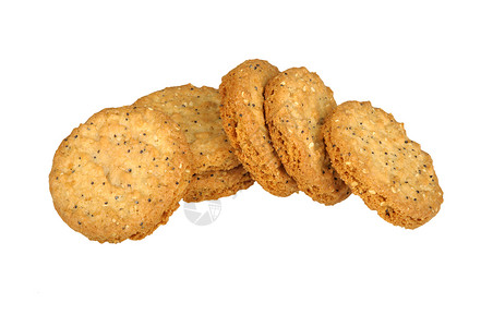 芝麻饼干种子白色硬面小吃圆形食物团体背景图片