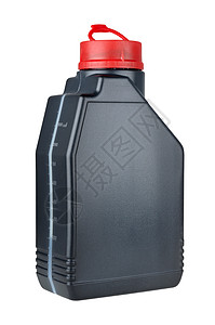 黑色塑料瓶机动机油塑料瓶白色润滑油塑料黑色红色背景