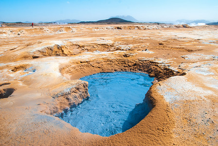 陨石洞无标题喷泉水池地热橙子温度蓝色陨石喷气金子沸腾背景