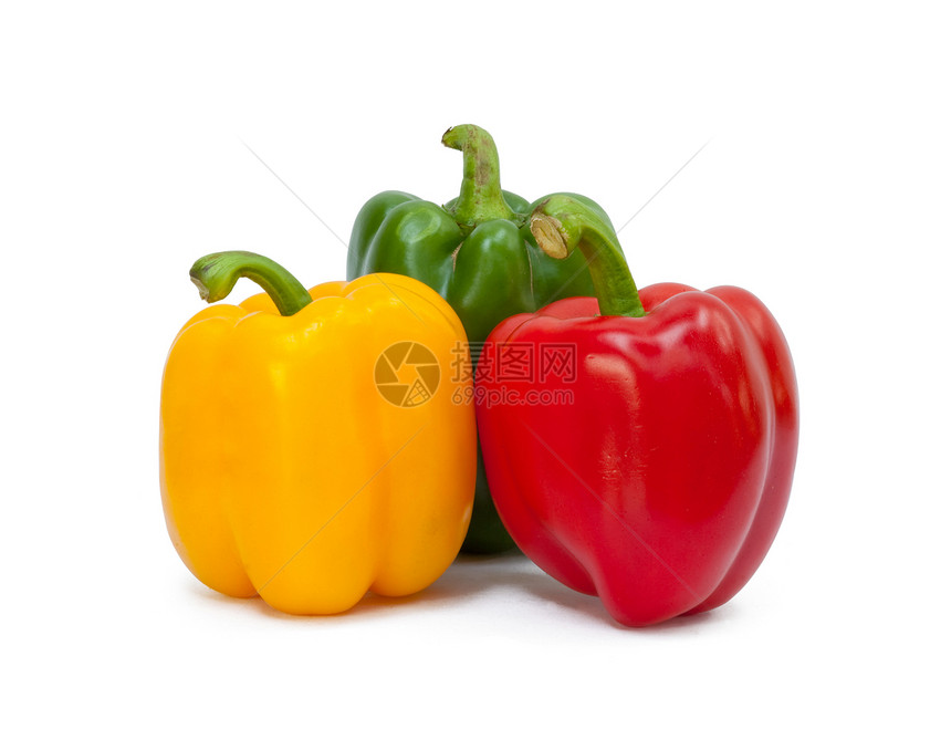 三个甜辣椒厨房营养植物蔬菜水果香料剪裁小路食物生活图片