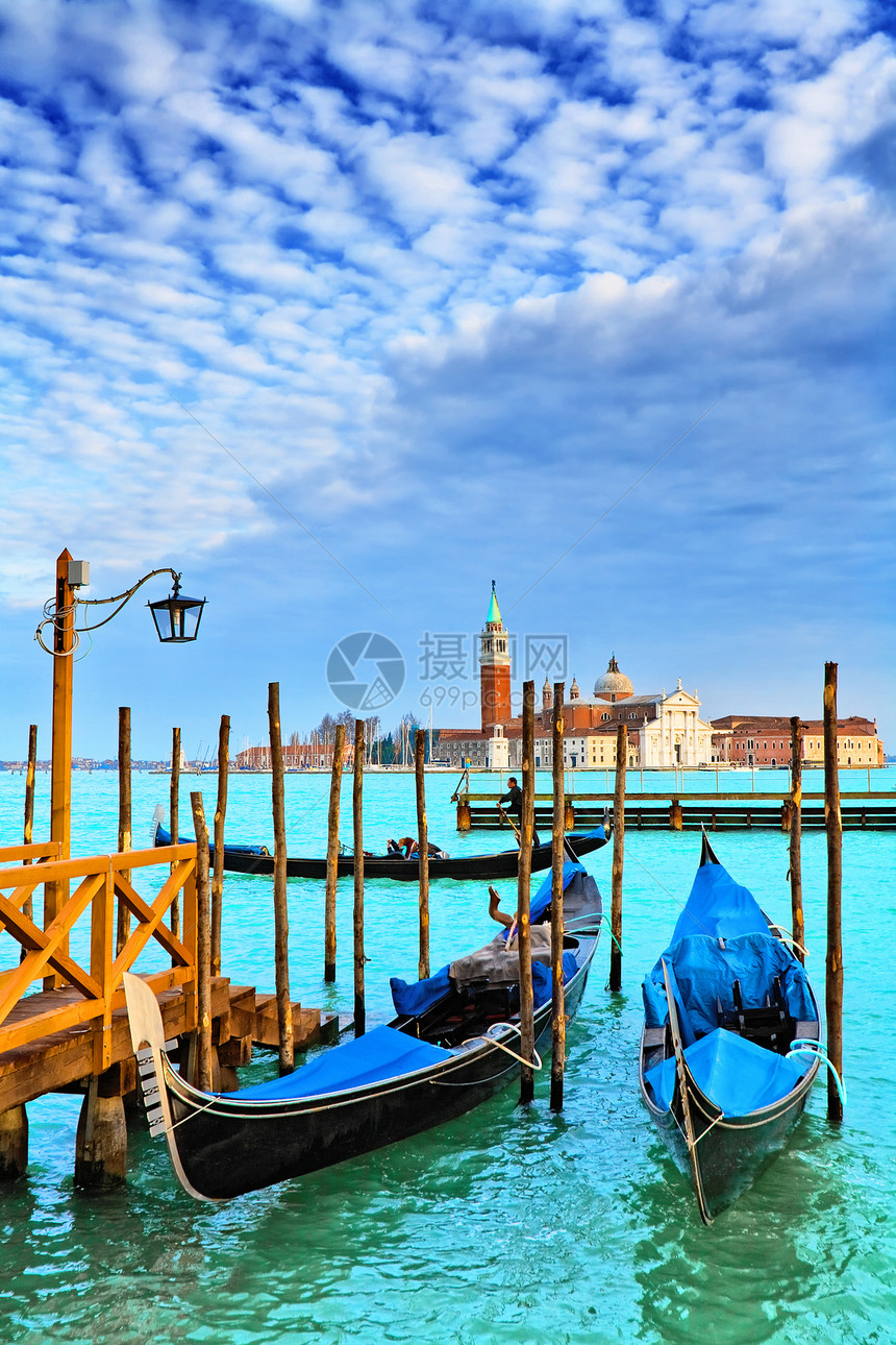威尼斯蓝色旅行港口天空码头大教堂缆车运河场景文化图片