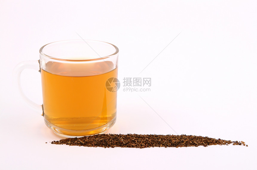 一杯茶和茶叶盘子玻璃茉莉花文化金子口渴茉莉杯子玻璃状绿色图片