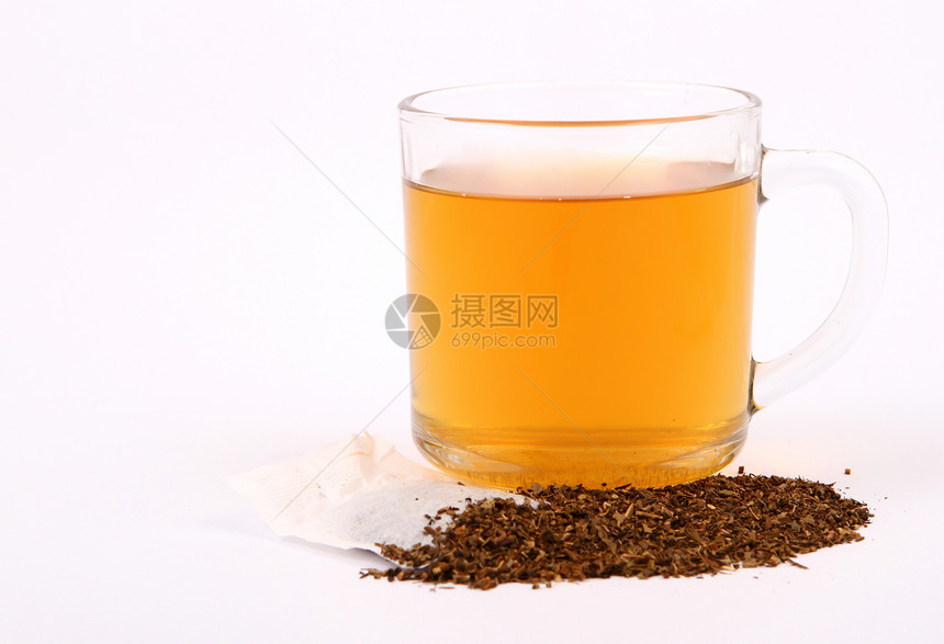 一杯茶和茶叶盘子茉莉花文化传统茉莉玻璃状金子玻璃口渴绿色图片