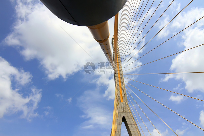 泰籍Bangkok泰国8号大桥Rama 8号交通基础设施电缆构造建造旅行土地工程国王地标图片