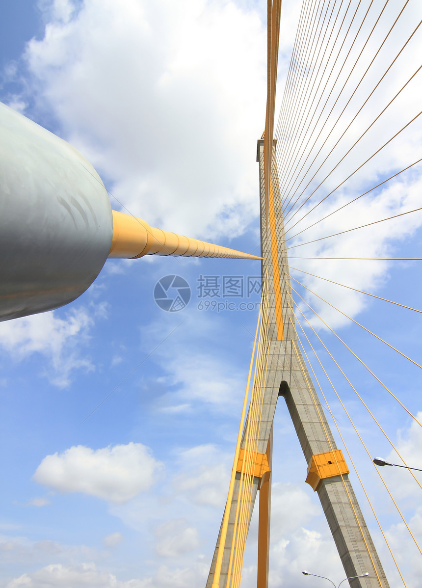 泰籍Bangkok泰国8号大桥Rama 8号纪念碑电缆交通工程基础设施地标旅行国王街道构造图片