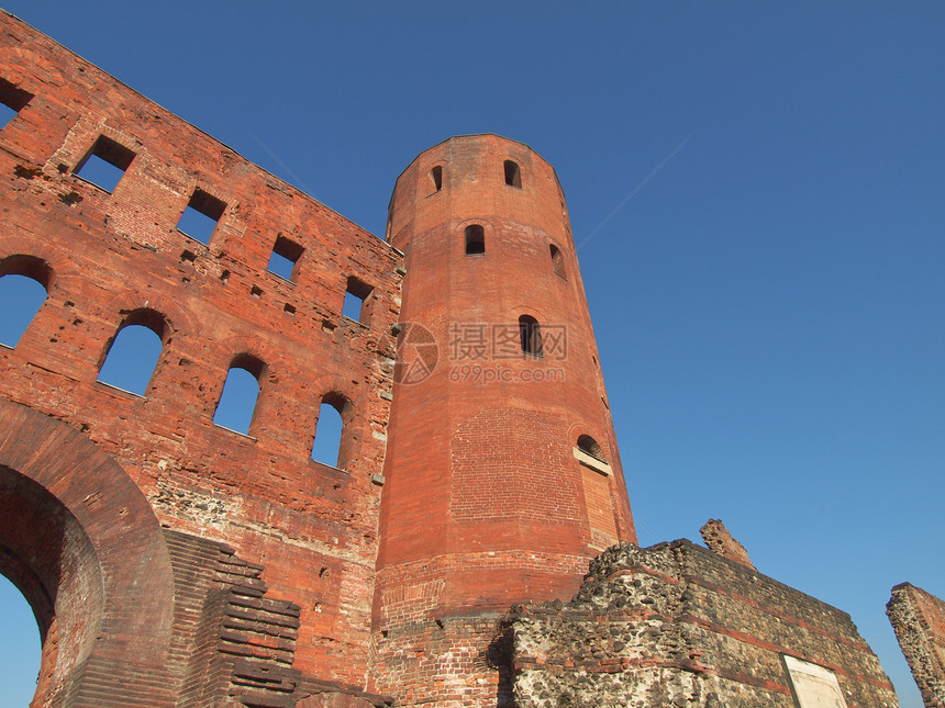 都灵托里帕拉廷废墟城市红色建筑学中心全景图片