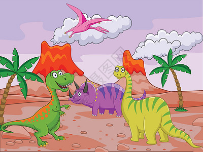 恐龙剪贴画恐龙漫画尾巴动物微笑蜥蜴灭绝外星人怪物爬虫荒野婴儿插画
