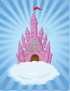 城堡护城河建筑童话插图魔法贵族王国少女绘画文化背景图片