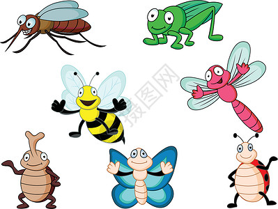 蜜蜂剪贴画昆虫漫画微笑艺术团体绘画卡通片蜻蜓花园眼睛航班动物设计图片