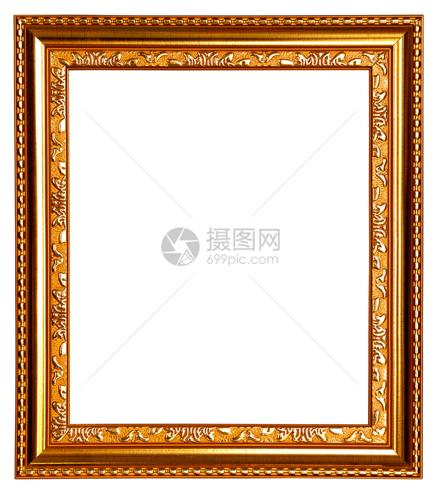 白色的金框边缘乡村古董装饰品博物馆纹饰绘画正方形照片金子图片