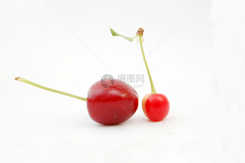樱桃水果食物红色工作室绿色美食宏观甜点图片