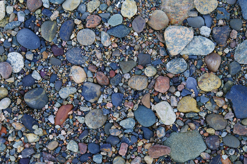 海滩石头黑色粉色蓝色绿色卵石海洋海岸岩石图片