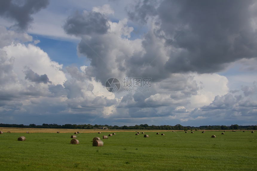 立陶宛夏季陆地天空地平线阳光场景环境草地绿色蓝色牧场风景城市乡村图片