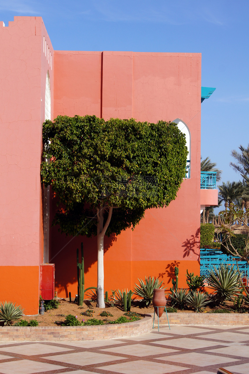 阿拉伯语建筑楼梯灌木支撑建筑学制品途径花园别墅人行道小路图片