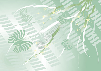 绿色背景和蝴蝶古董艺术卡片创造力丝带风格装饰绘画明信片邀请函背景图片