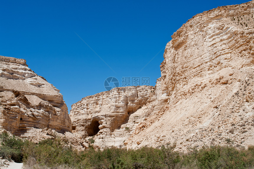以色列南部的内盖夫沙漠远足气候地标旅行越野荒野地球峡谷石头侵蚀图片