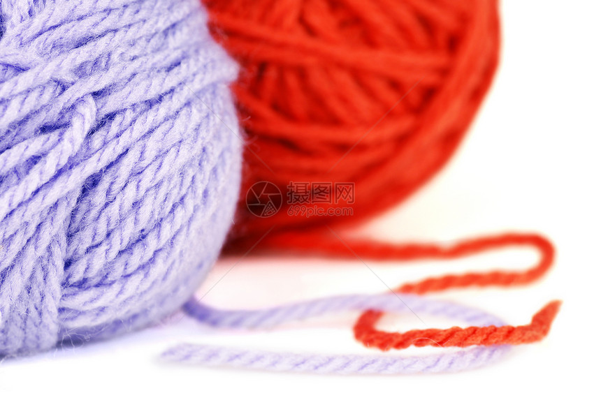 紫色和橙色线条或羊毛球图片
