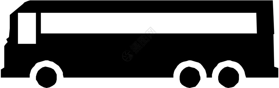 一辆公共汽车上的黑色轮廓 矢量插图车辆交通教练乘客旅游白色运输驾驶游客机器背景图片