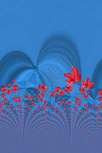 抽象的蓝色蓝色背景 有红叶床单红色横梁背景图片