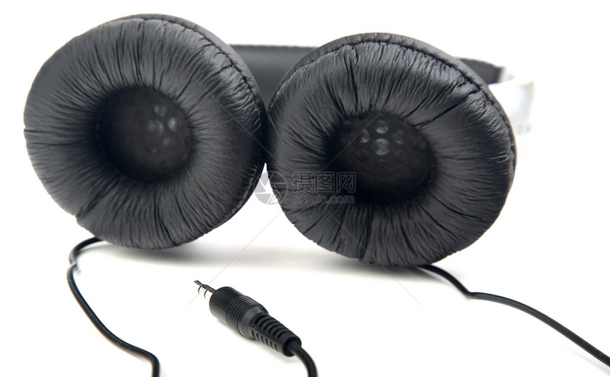 银黑耳机立体声塑料电子产品电话体积技术音乐工具图片