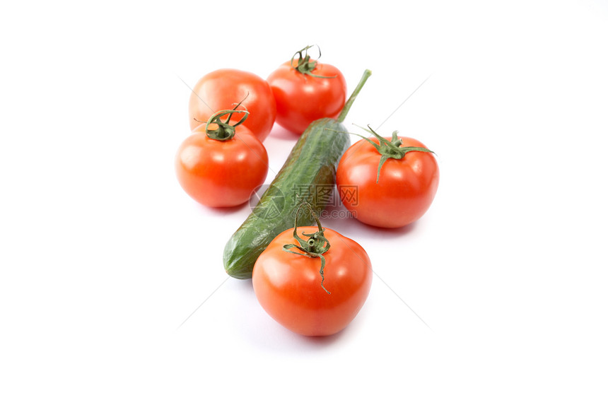 黄瓜和西红柿食物蔬菜美食白色厨房烹饪饮食炊具生产红色图片