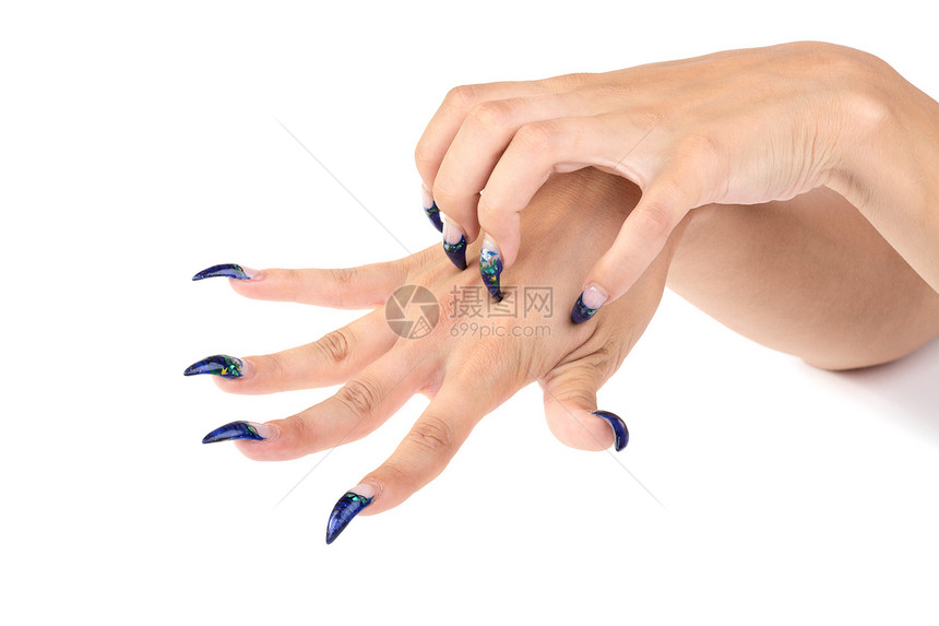 女性手与指甲隔离皮肤治疗化妆品手指身体美丽温泉优雅女士抛光图片