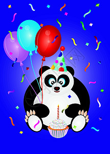 熊熊生日快乐插图背景图片