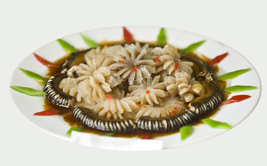 中国饮食文化 中国菜盘宴会绿色佳肴贝类食物烹饪海鲜美味饭厅蔬菜图片