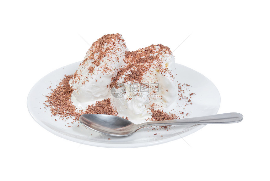 冰淇淋加巧克力奶油圣代食物玻璃乳糖糖霜产品甜点茶点杯子图片