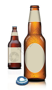 啤酒瓶酒精瓶子空白标签棕色插图饮料背景图片