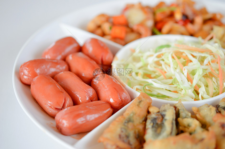 猪肉香肠美食蔬菜食品烹饪营养食物图片