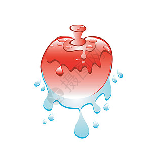 泼水的素材新鲜红苹果叶子水溅蓝色漩涡蔬菜设计背景图标水泡饮食设计图片