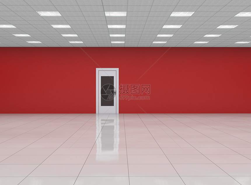空房间灯光公寓大厅水平办公室条纹反射红色空白商业图片