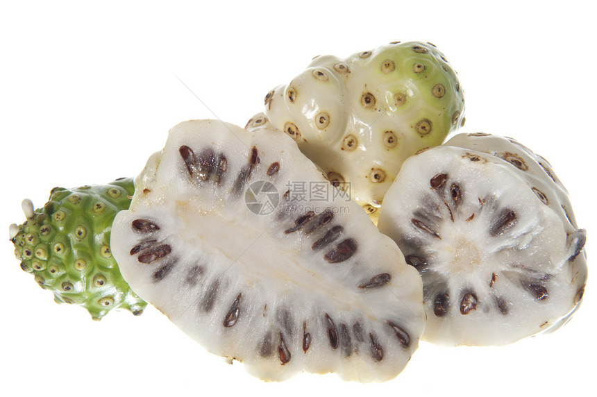 松果水果果汁热带药片食物甘蔗活力药品白色绿叶沙拉图片
