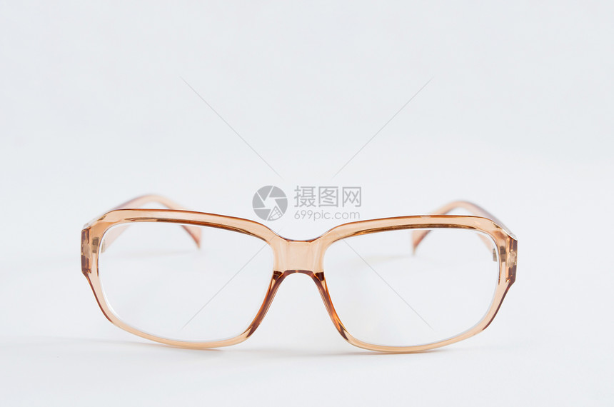 眼镜棕色光学镜片眼睛框架塑料白色反射阅读图片